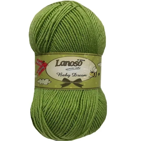 Lanoso Baby Dream Fıstık Yeşili Bebe Örgü İpliği 911