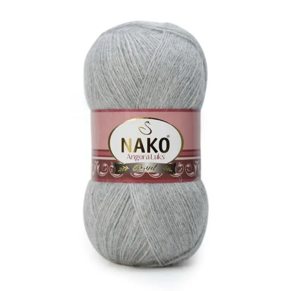 Nako Angora Lüks Açık Gri El Örgü İpliği 00195