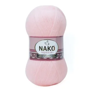 Nako Angora Lüks Açık Pembe El Örgü İpliği 11502