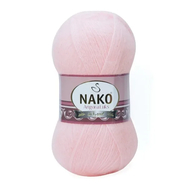 Nako Angora Lüks Açık Pembe El Örgü İpliği 11502