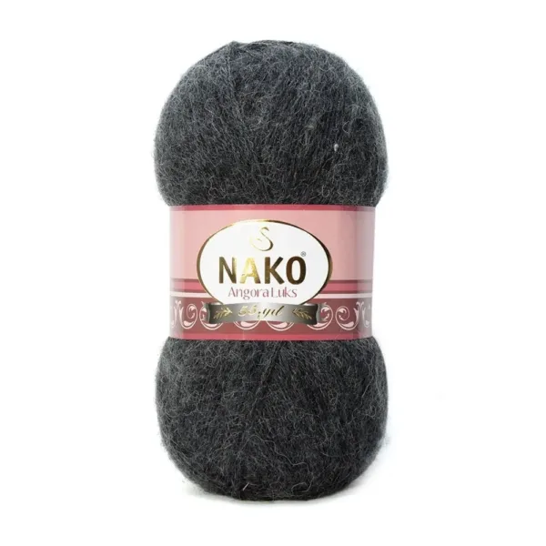 Nako Angora Lüks Antrasit El Örgü İpliği 23328