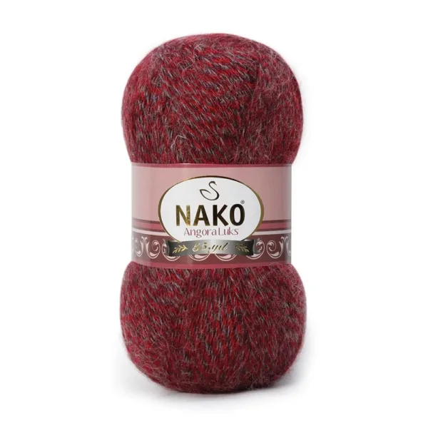 Nako Angora Lüks Bordo Muline El Örgü İpliği 21359