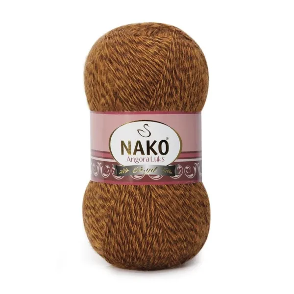 Nako Angora Lüks Hardal Muline El Örgü İpliği 21361