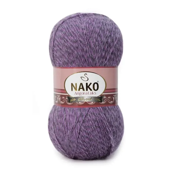 Nako Angora Lüks Lila Muline El Örgü İpliği 21360
