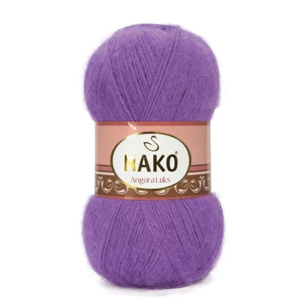 Nako Angora Lüks Mor El Örgü İpliği 13864