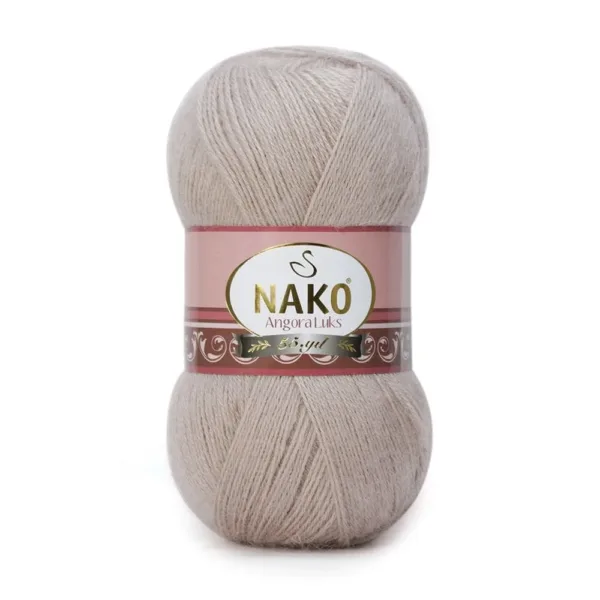 Nako Angora Lüks Pembeli Gri El Örgü İpliği 03079