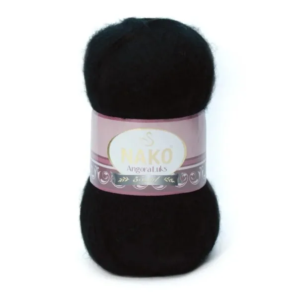 Nako Angora Lüks Siyah El Örgü İpliği 00217