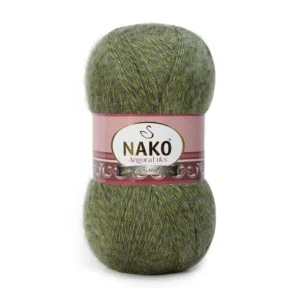 Nako Angora Lüks Yeşil Muline El Örgü İpliği 21358