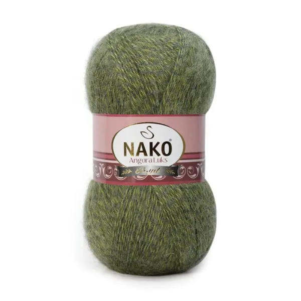 Nako Angora Lüks Yeşil Muline El Örgü İpliği 21358