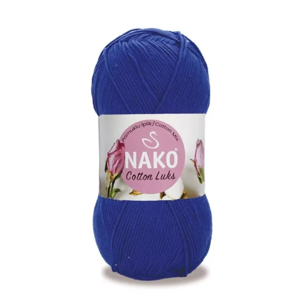 Nako Cotton Lüks Saks Mavi Örgü İpliği 97561