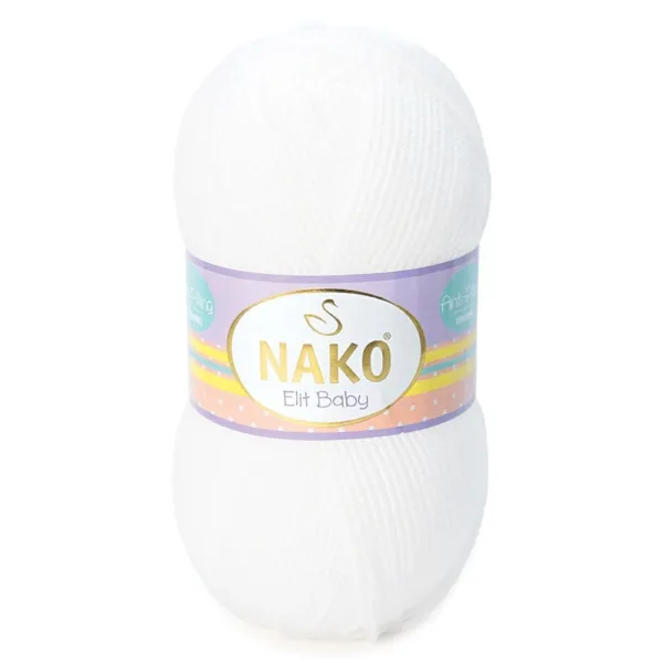 Nako Elit Baby Beyaz Bebe Örgü İpliği 00208