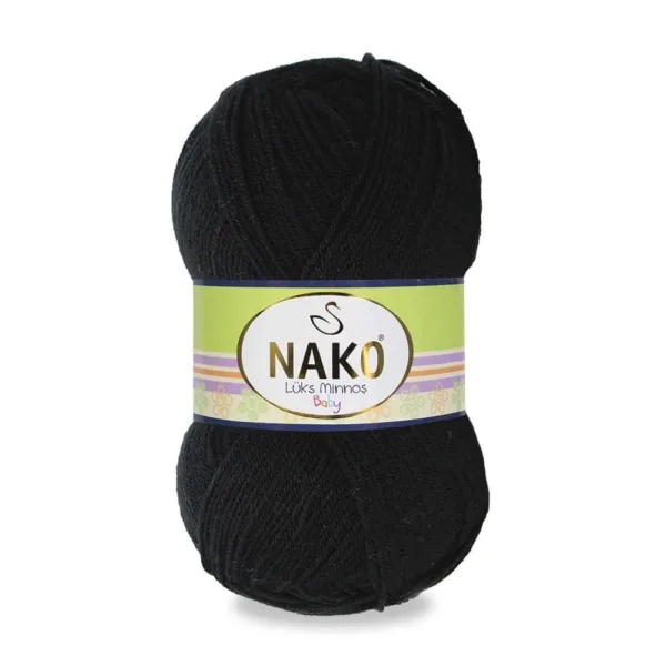Nako Lüks Minnoş Baby Siyah Bebe İpliği 00217