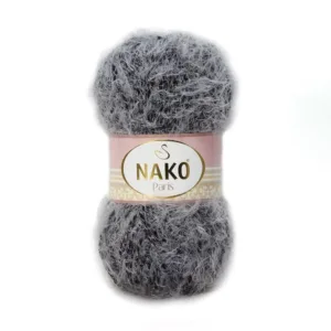 Nako Paris Gri Siyah Muline Kışlık El Örgü İpliği 21305