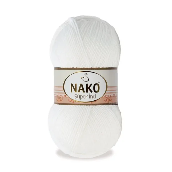 Nako Süper İnci Beyaz El Örgü İpi 00208
