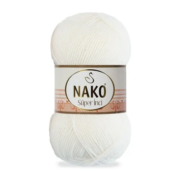 Nako Süper İnci Ekru El Örgü İpi 00300