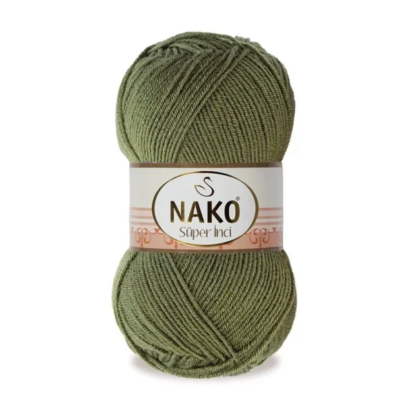 Nako Süper İnci Haki El Örgü İpi 04234