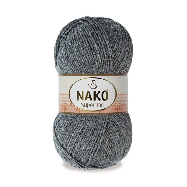 Nako Süper İnci Koyu Gri Melanj El Örgü İpi 00193