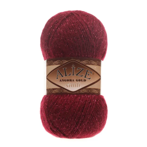 Alize Angora Gold Simli Bordo El Örgü İpliği 57