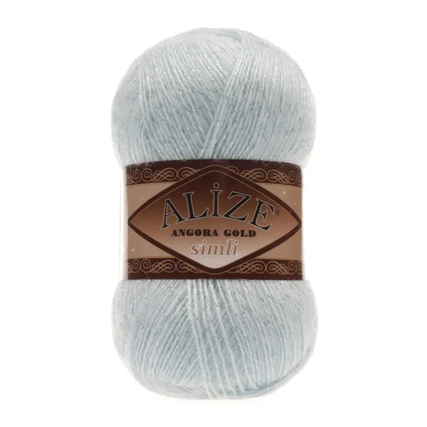 Alize Angora Gold Simli Buz Mavi El Örgü İpliği 514