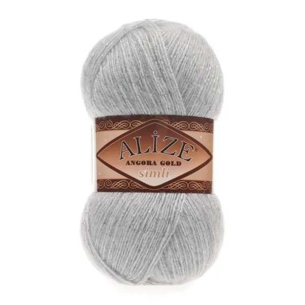 Alize Angora Gold Simli Gri El Örgü İpliği 21