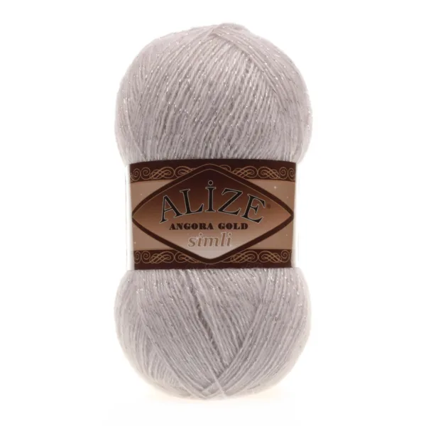 Alize Angora Gold Simli Kış Beyaz El Örgü İpliği 168