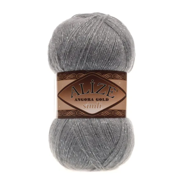 Alize Angora Gold Simli Kömür Gri El Örgü İpliği 87