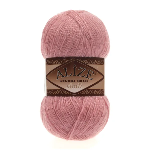Alize Angora Gold Simli Koyu Pudra El Örgü İpliği 144