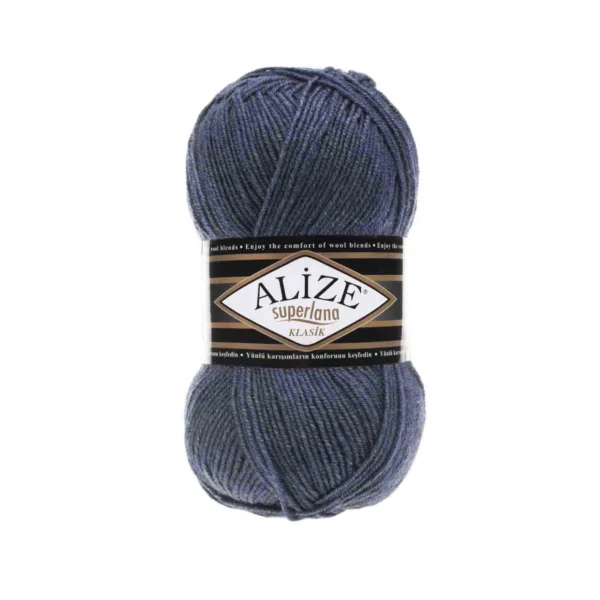 Alize Süperlana Klasik Denim Melanj Örgü İpliği 203