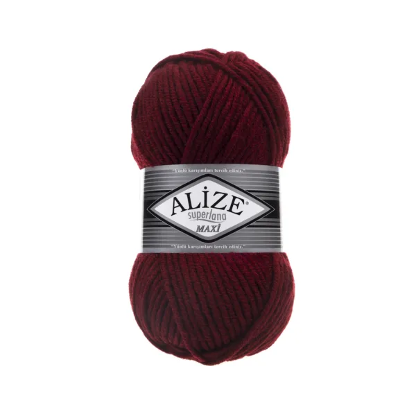 Alize Süperlana Maxi Bordo Örgü İpliği 57