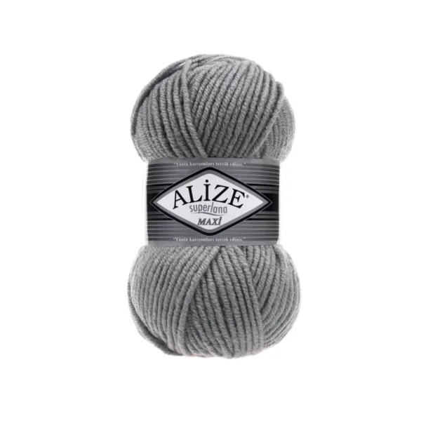 Alize Süperlana Maxi Kömür Gri Örgü İpliği 87