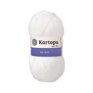 Kartopu Aksoft Beyaz El Örgü İpliği K10