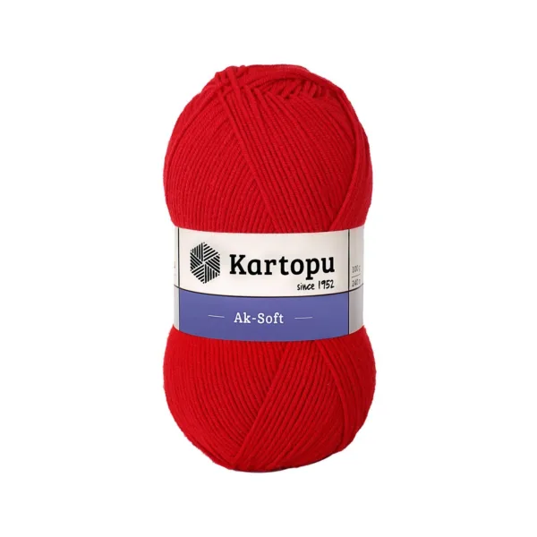 Kartopu Aksoft Kırmızı El Örgü İpliği K150