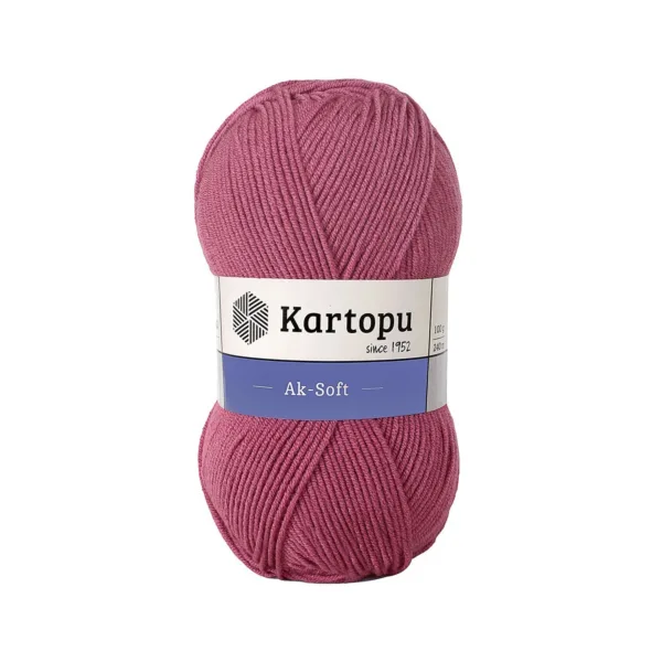 Kartopu Aksoft Koyu Gül El Örgü İpliği