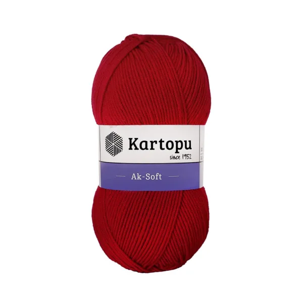 Kartopu Aksoft Koyu Kırmızı El Örgü İpliği K114
