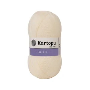 Kartopu Aksoft Krem El Örgü İpliği K25