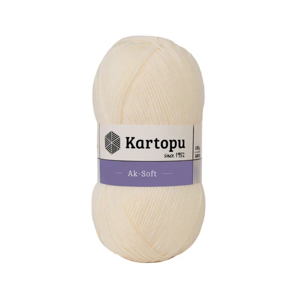 Kartopu Aksoft Krem El Örgü İpliği K25