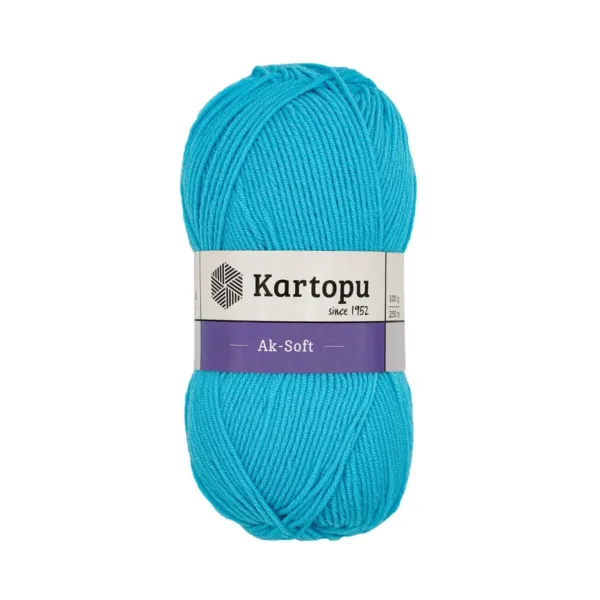 Kartopu Aksoft Turkuaz El Örgü İpliği K576