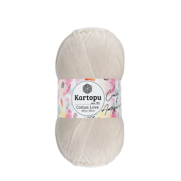 Kartopu Cotton Love Açık Krem Örgü İpliği K40