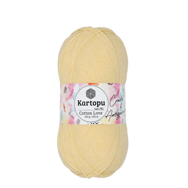 Kartopu Cotton Love Açık Sarı Örgü İpliği K331