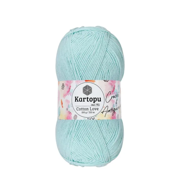Kartopu Cotton Love Açık Su Yeşili Örgü İpliği K547