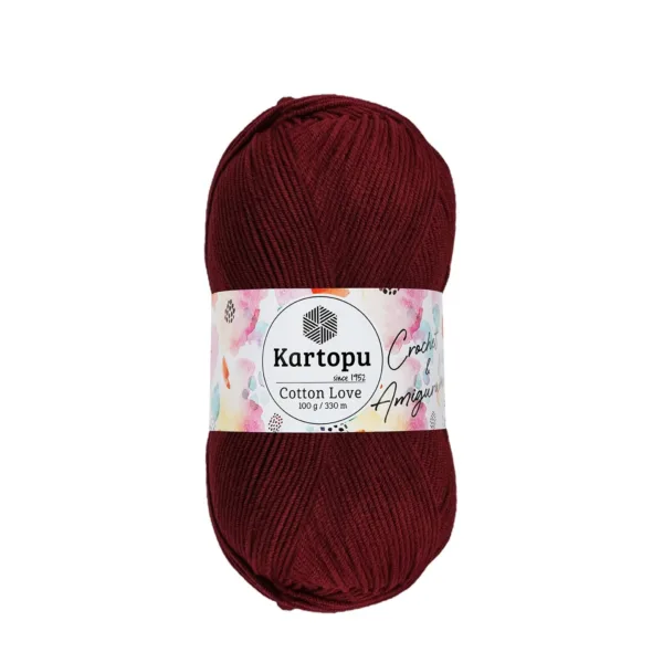 Kartopu Cotton Love Bordo Örgü İpliği K110
