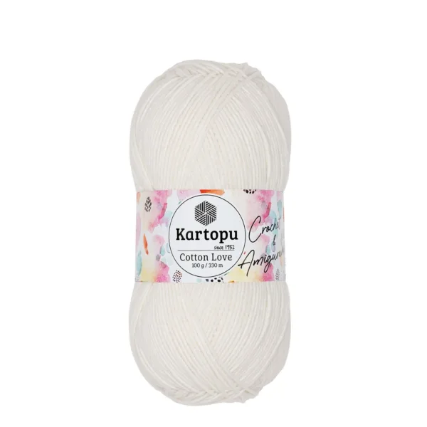 Kartopu Cotton Love Kırık Beyaz Örgü İpliği K11