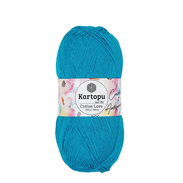 Kartopu Cotton Love Koyu Turkuaz Örgü İpliği K512