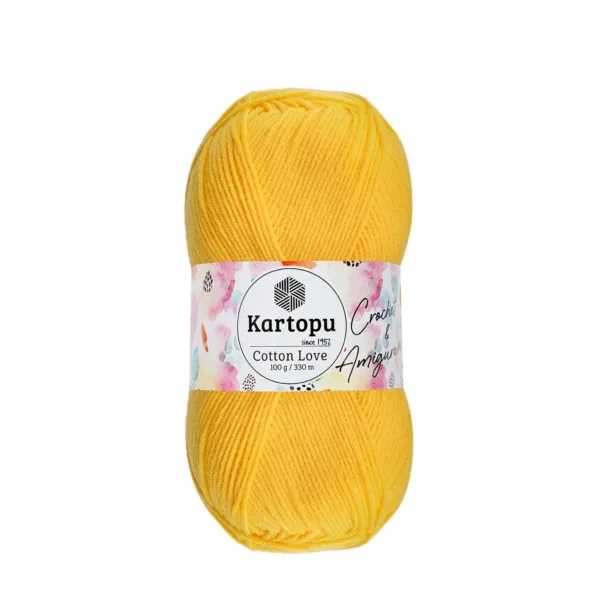 Kartopu Cotton Love Sarı Örgü İpliği K318