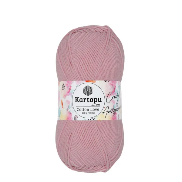 Kartopu Cotton Love Toz Pembe Örgü İpliği