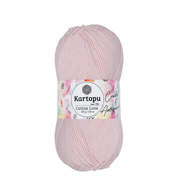 Kartopu Cotton Love Uçuk Pembe Örgü İpliği K699