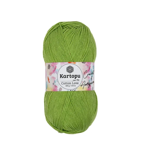 Kartopu Cotton Love Yeşil Örgü İpliği K404