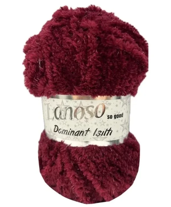 Lanoso Dominant Işıltı Bordo Örgü İpliği 957
