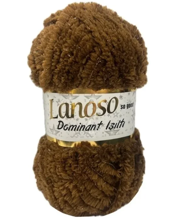 Lanoso Dominant Işıltı Kahve Örgü İpliği 924