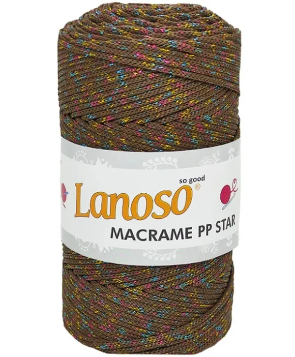 Lanoso Macrame PP Star Degrade Simli Örgü İpliği 2600